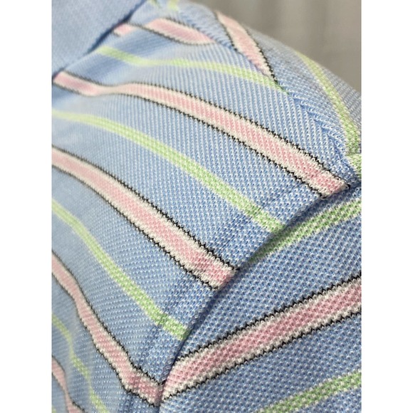 Brooks Brothers Performance Polo Shirt Mens Large Pink Blue Stripe Short Sleeve - Picture 5 of 8